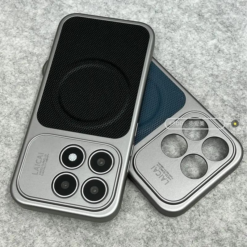 For Xiaomi 17 Case For MagSafe Magnetic Fine Grain PU Vegan Leather Electroplated PC Lightweight Hard Cover Non-Slip Bumper
