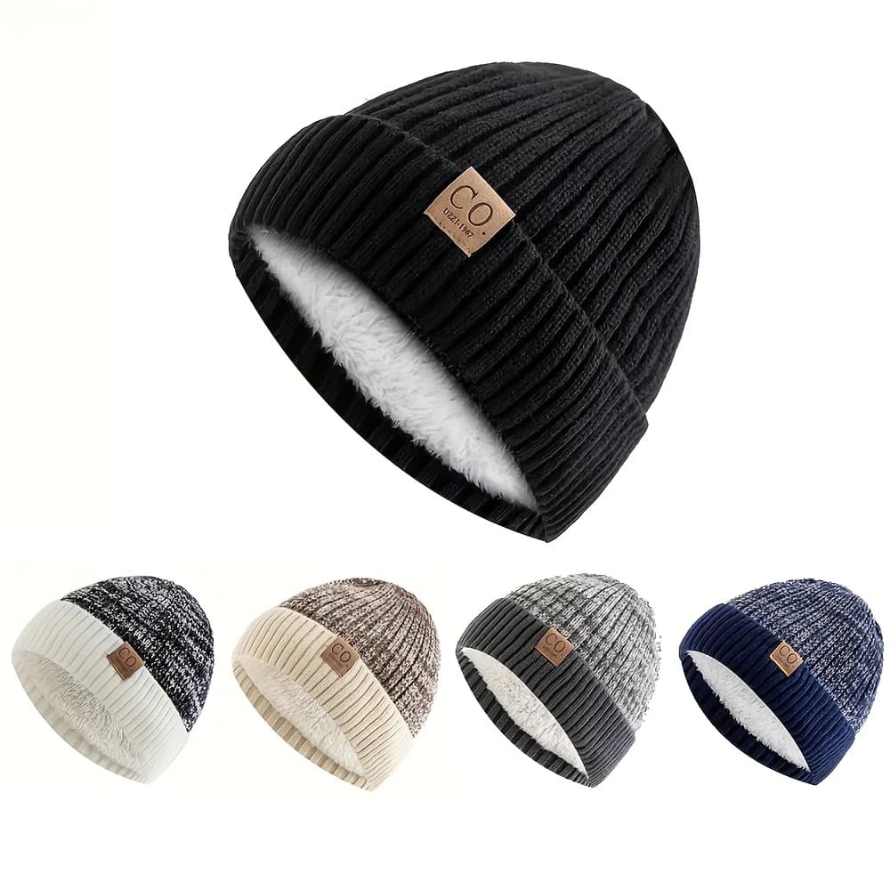 Pullover with small knitted letters that improve Korean style face, wool cap, Korean style cap, autumn and winter thickened and f