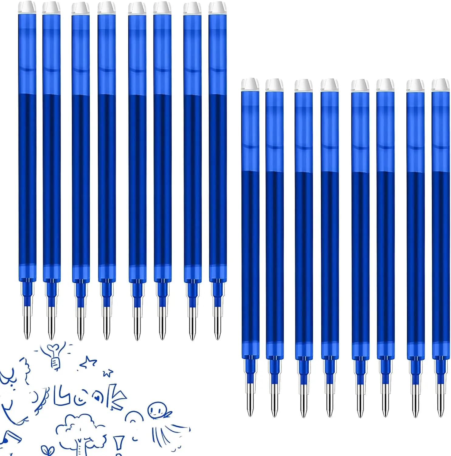 16Pcs 1.0mm Erasable Gel Ink Pen Refills Compatible with Frixion Friction Smooth Writing Multicolor Retractable Fine Point Pen