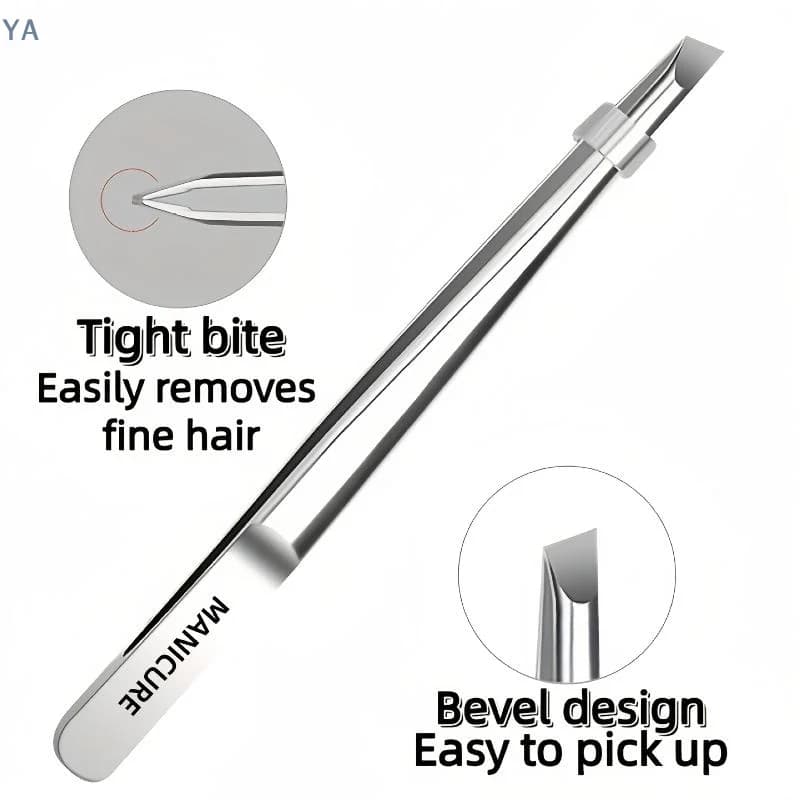 【SA】Stainless Steel Tweezers Tool Suitable For Eyebrow Eyelash Application Beard & Mustache Trimming False Eyebrow Applicator