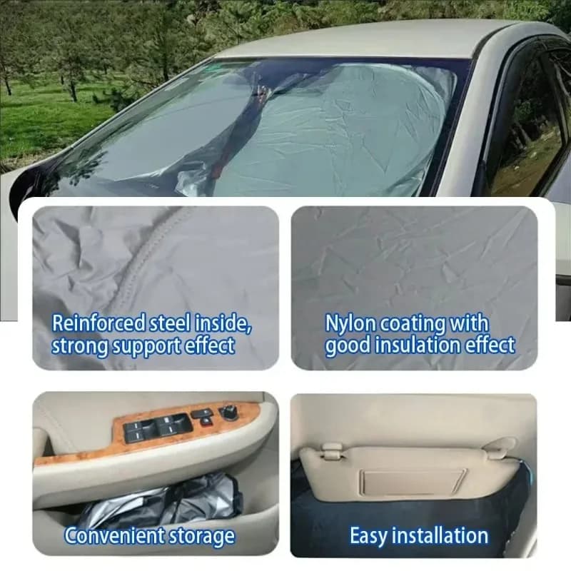 Copertura parasole per parabrezza per auto - Visiera pieghevole universale, protezione solare per finestrino automatico facile da installare