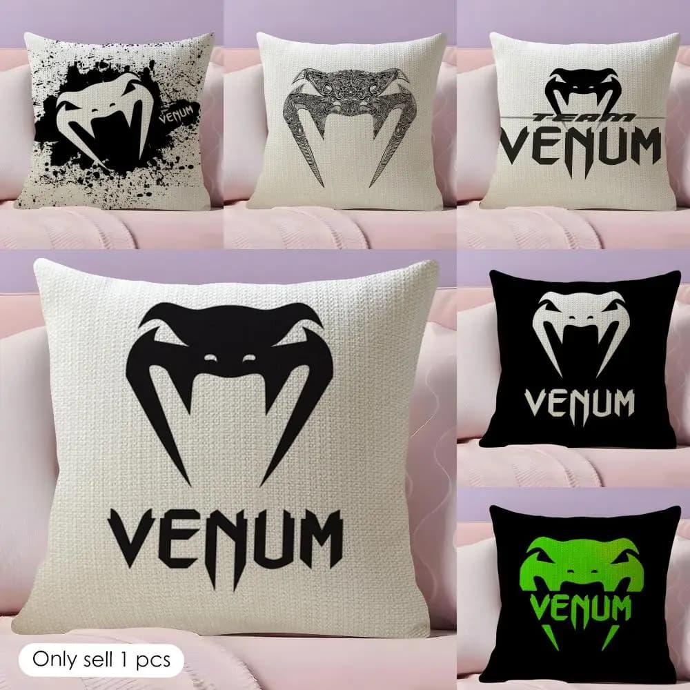 Cool V-Venum Cushion Cover Summer Coolness Linen Fabric Double-Sided Printing Pillow Case Sofa Home Decor Gift