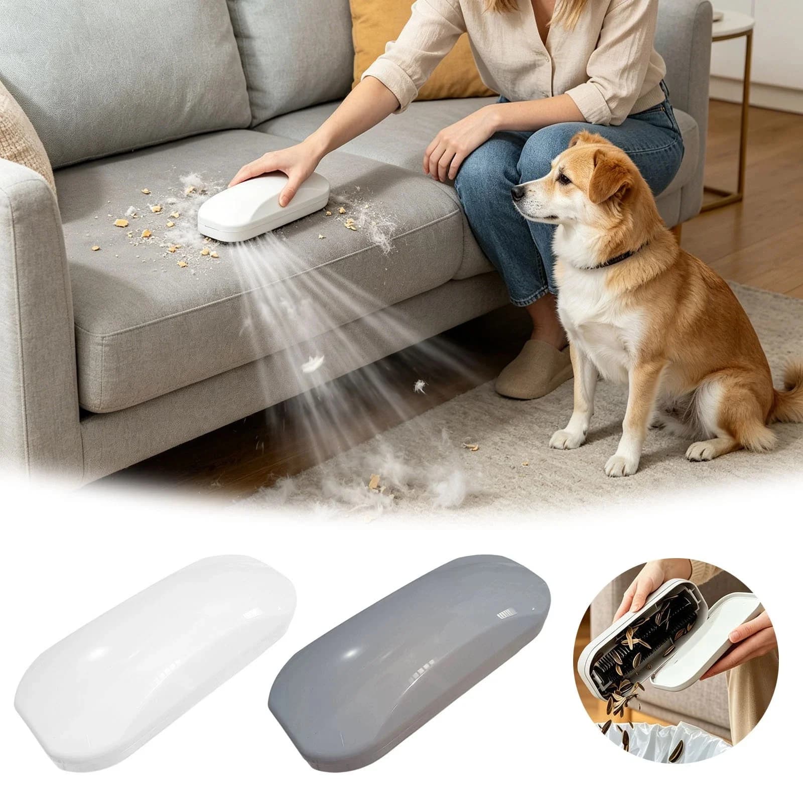1pc Pet Hair Remover Efficient Portable Lint Brush for Home Car Use, One Touch Disposal Tool, Durable Cleaning Essentials