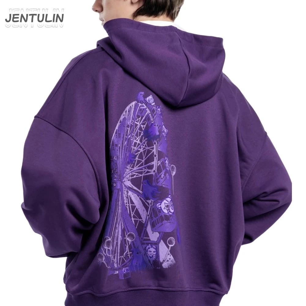 Streetwear Uomo Ghost wheel Felpa con cappuccio con cerniera Phantasmagoria Graphic Zip Pullover con cappuccio Felpa Giacca Hip Hop Y2K Abbigliamento Top
