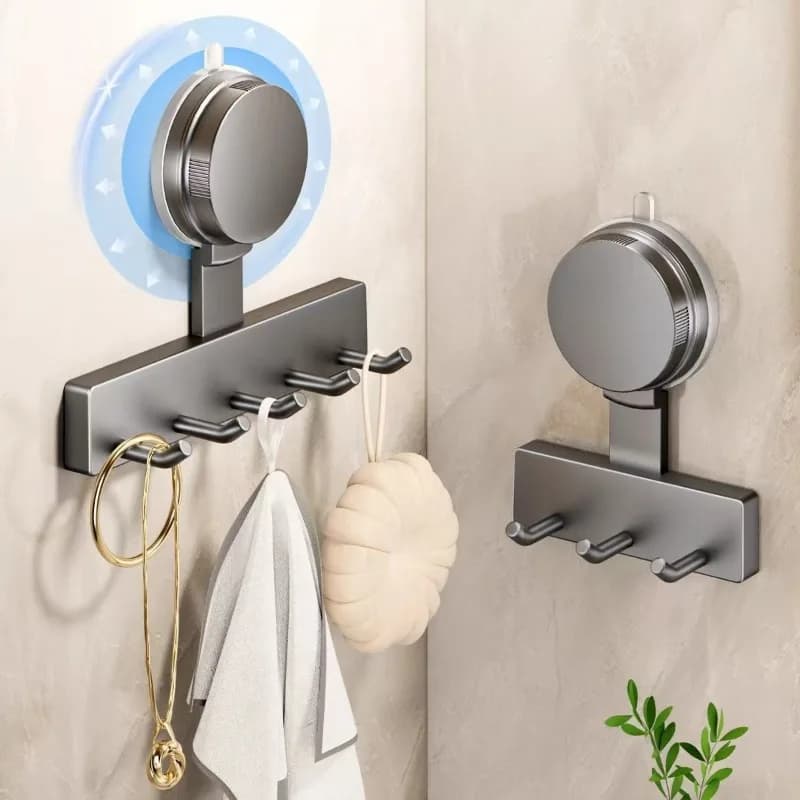 Ganci a ventosa a 3/5 livelli senza foratura, ganci da appendere sopra la porta per bagno e toilette, porta utensili da cucina, stile lusso leggero