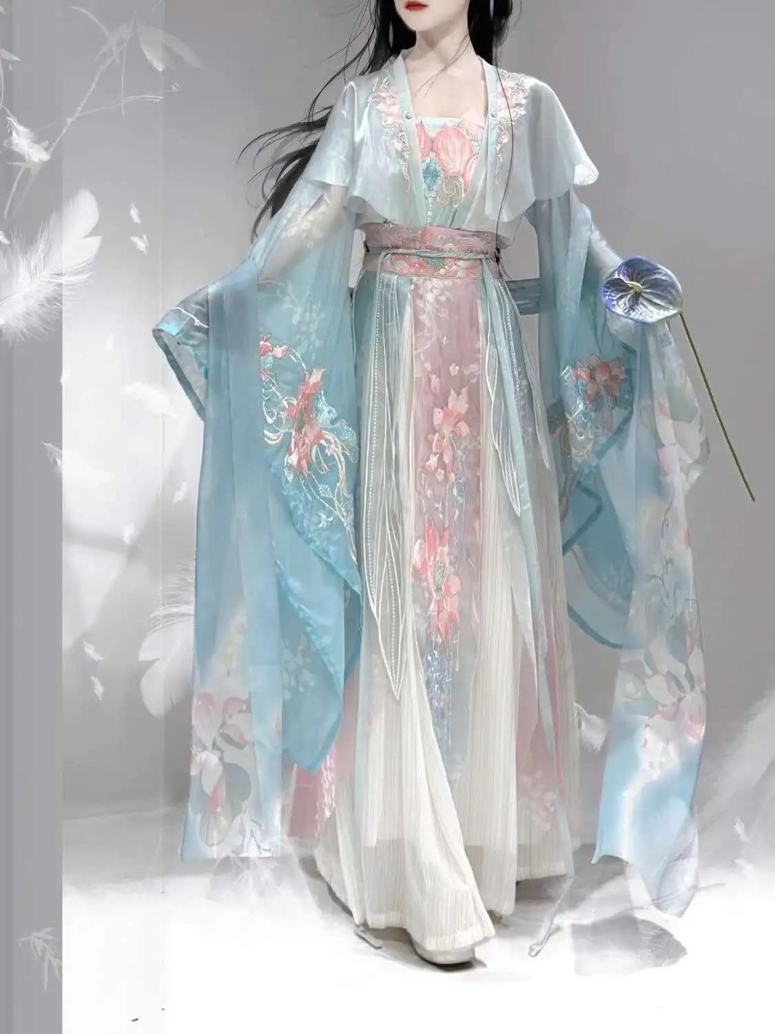 Nuovo Hanfu Wei Jinfeng Industria Pesante Ricamo Gonna Lunghezza Vita Set Cinque Pezzi Carnevale Super Immortale Halloween Cos Cosplay