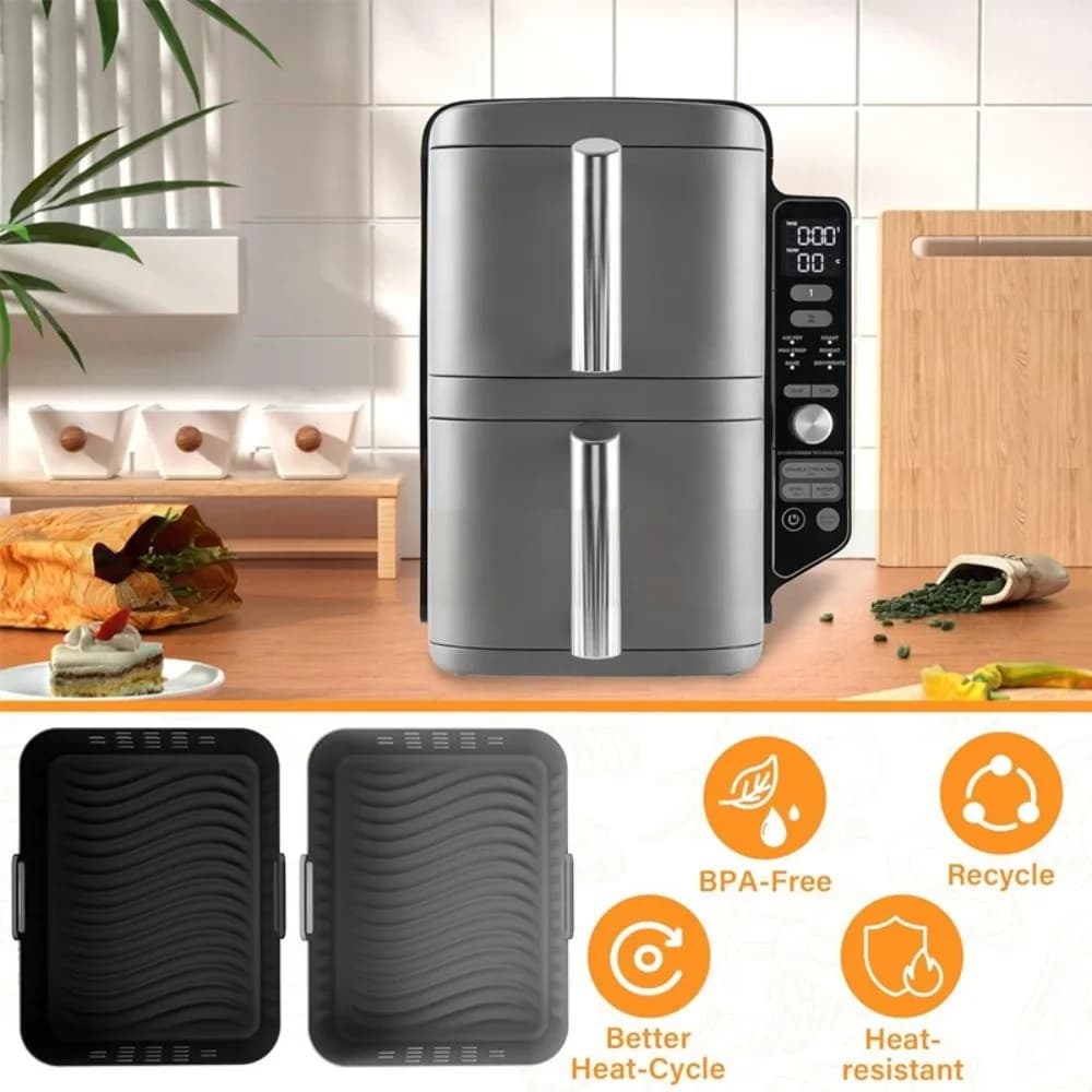Silicone Covers for Air, Black and Grey Fryer, Anti-Agents, Heat Resistant, Breathable with Holes for Ninja SL400UK/SL401