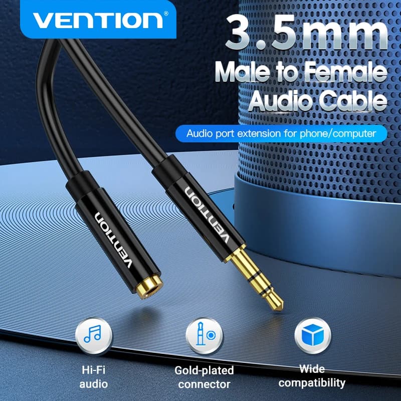 Vention 3.5 mm male-female extension cable Jack 3.5 Aux portable car cable Mini PC TV stereo audio cable for speaker headphones