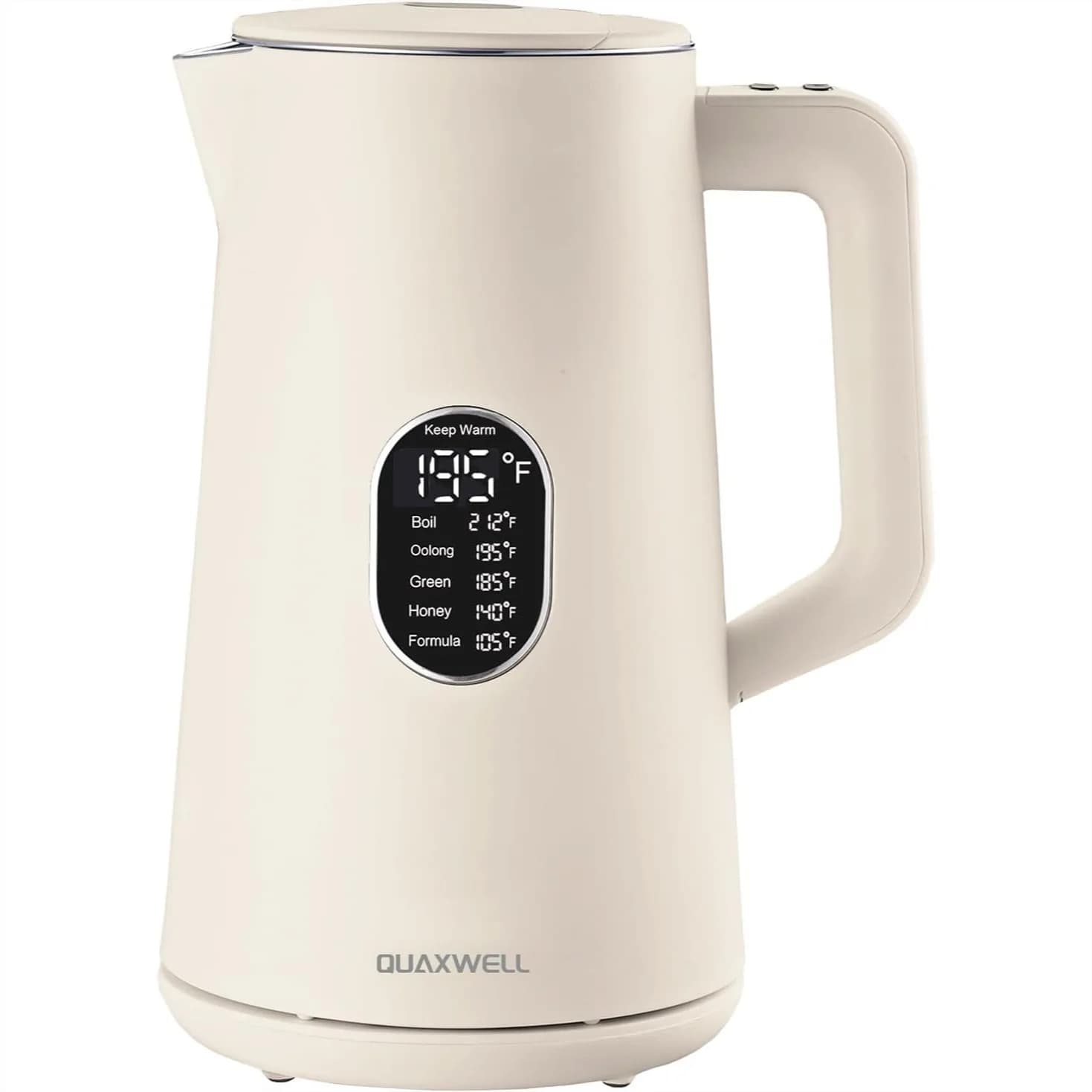 Bollitore Elettrico da 1,5L in Acciaio Inossidabile, Doppia Parete Cool Touch, Ebollizione Rapida, Controllo 5 Temperature, Display LED, Spegnimento Automatico, Funzione Mantenimento Calore