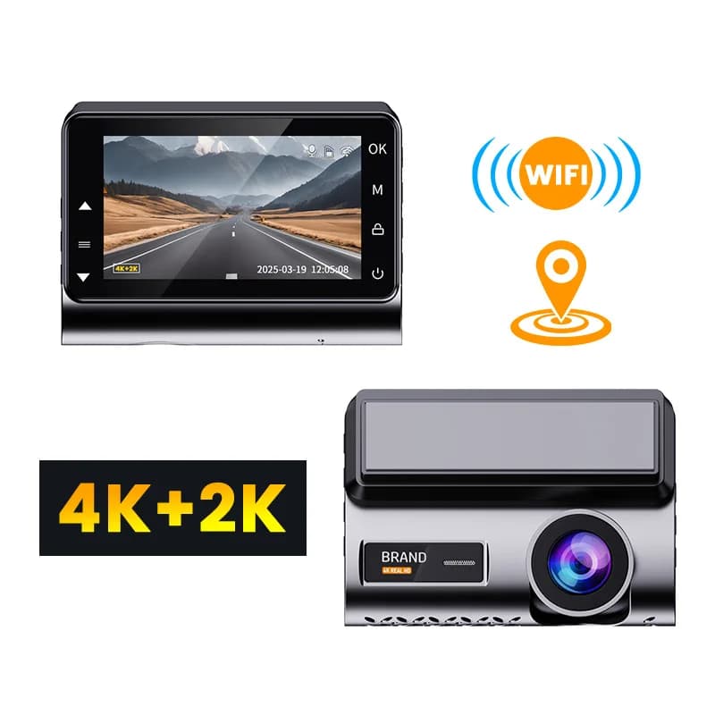 4K Dvr WiFi Dash Cam Telecamera DVR per auto con doppio obiettivo anteriore e posteriore con GPS Registratore di guida GPS Wifi da 3 pollici 4K + 2K 4G Dual Record per auto