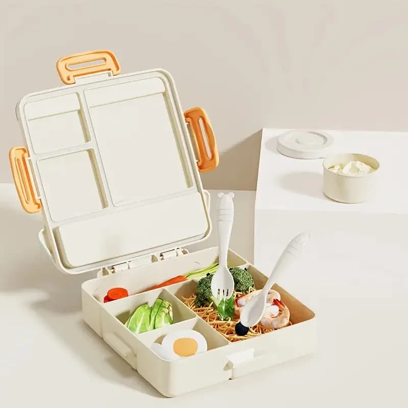 Contenitore per il pranzo portatile a forma di casa da 900 ml, a prova di perdite, con scomparti divisi per la conservazione degli alimenti freschi, facile da pulire, ideale per il campeggio