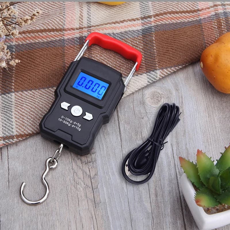 Mini bilancia digitale portatile pratico peso tascabile per la pesatura dei bagagli da pesca bilancia elettronica a gancio da appendere Steelyard