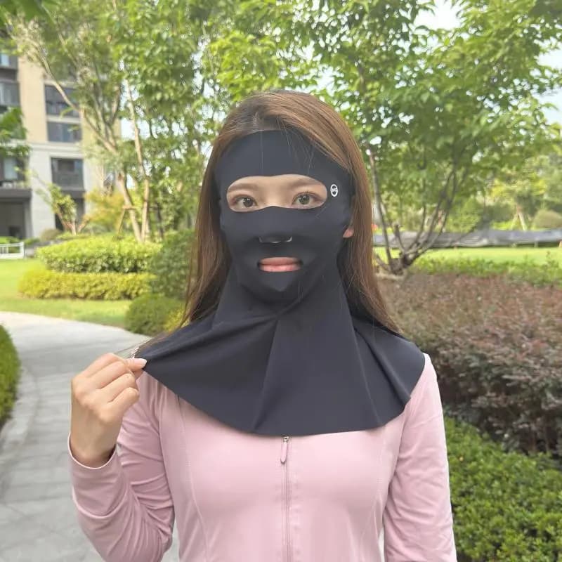 Maschera Protettiva per il Viso da Corsa e Sport all'Aperto, con Ganci per le Orecchie, Bocca e Naso Aperti, Traspirante, Protezione Solare Anti-UV, Maschera per Ciclismo