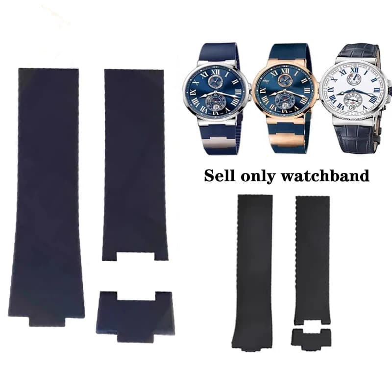 Cinturini per Orologi in Silicone e Gomma Impermeabili per Ulysse Nardin, Compatibili con Athens Observation Navigation 1183, per Uomo e Donna, 25mm-12mm