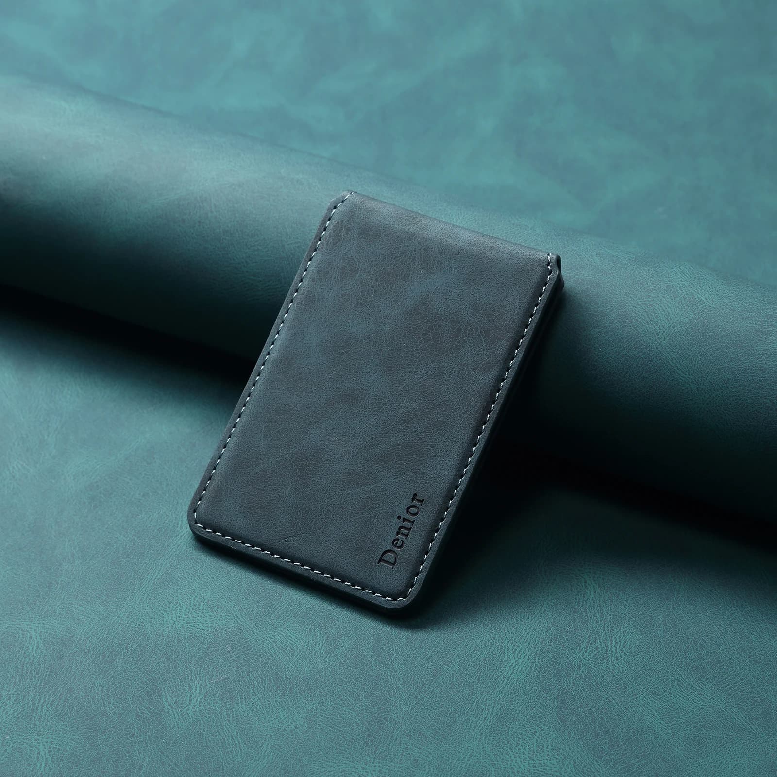 Borsa per carte in pelle con porta carte magnetica Denior adatta per la custodia del telefono con funzione Magsafe