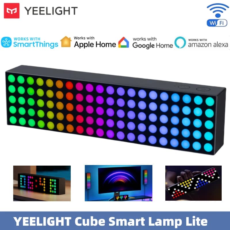 Yeelight Cube Smart Light Lite RGB Dynamic Light Smart Light Preset Emoji Letter Clock Voice Control for Apple Home Google Alexa