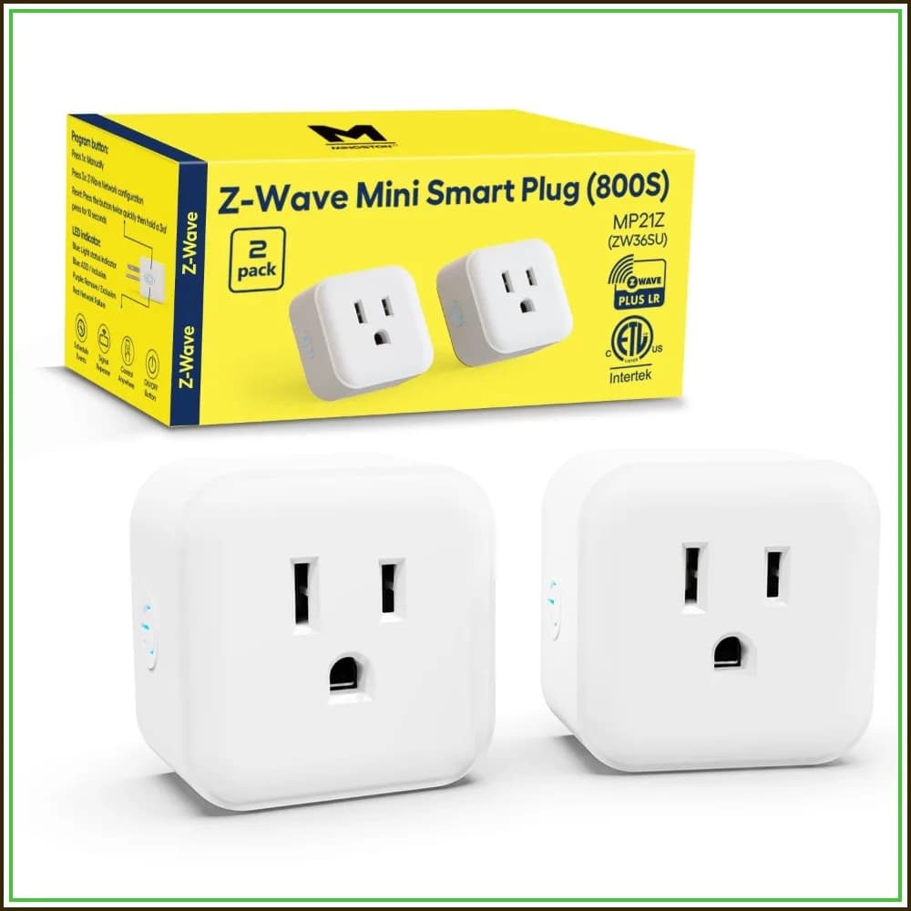 Smart Plug, Mini Z-Wave 800 Series Outlet with Repeater, Hub Required, Compatible with SmartThings, Alexa, Google Assistant, FCC Listed