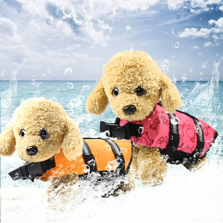 Giubbotto di salvataggio per cani Giubbotto salvaspazio per costumi da bagno di sicurezza con strisce riflettenti/Cintura regolabile per cani