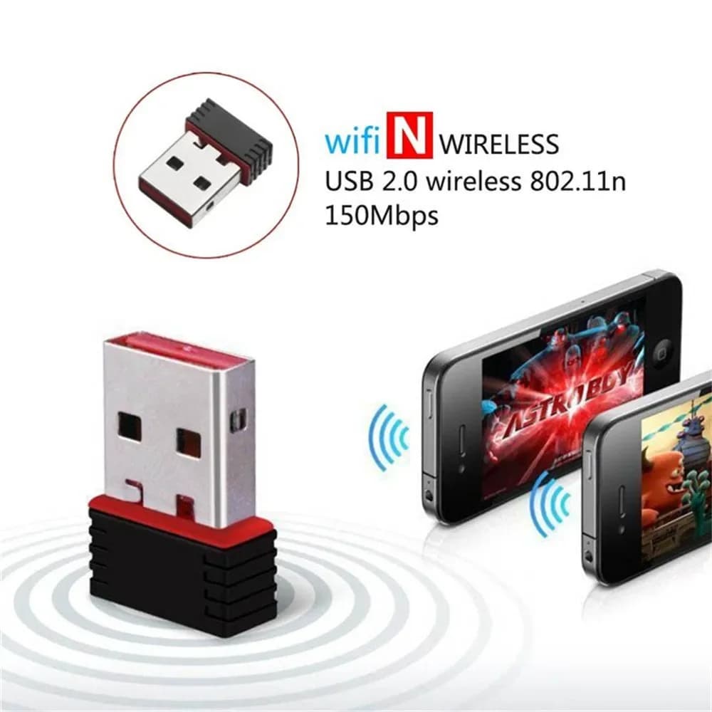 Dongle WiFi USB RTL8188 150Mbps, adattatore di rete wireless per PC, laptop, desktop, Raspberry Pi