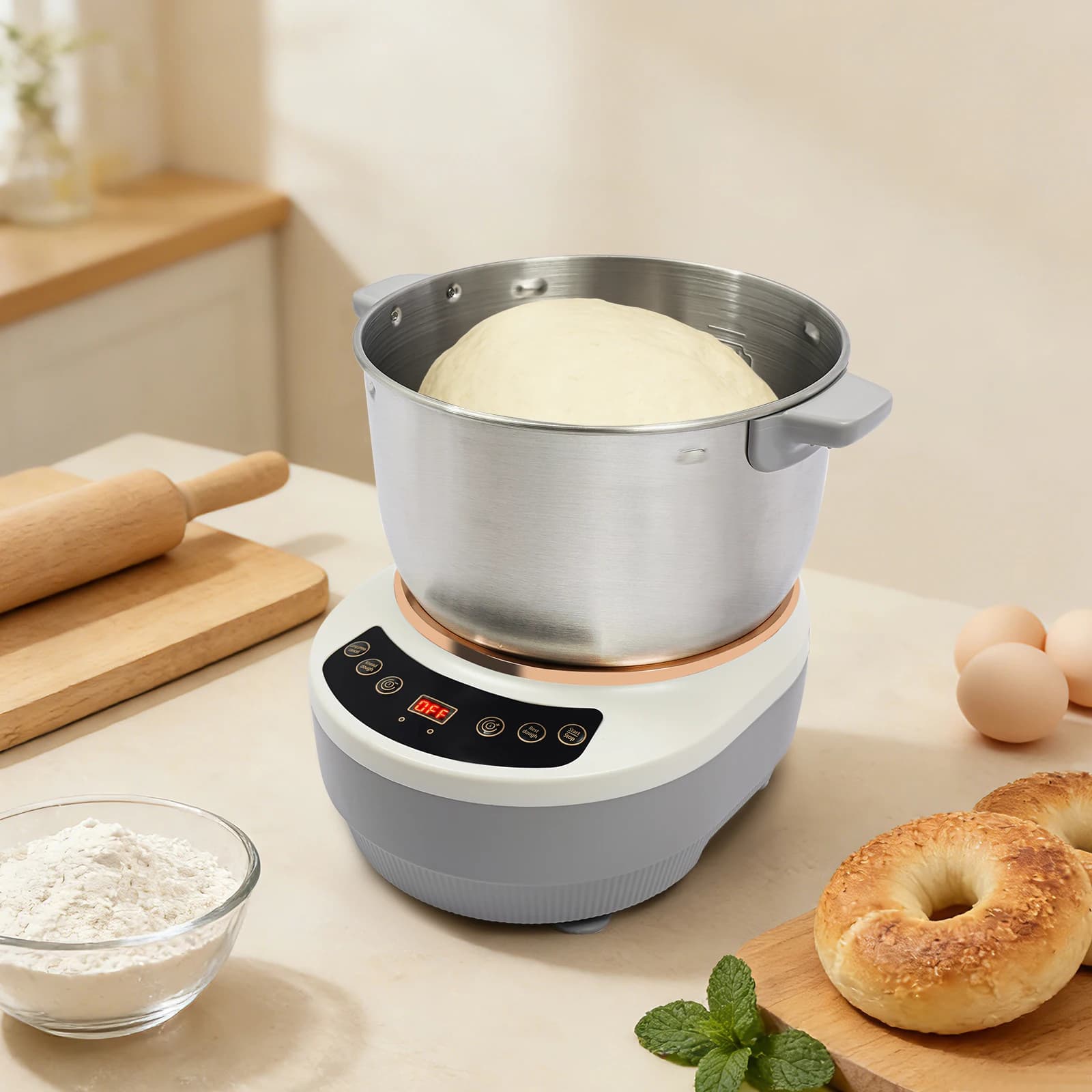 Dough Kneading Machine 7L Dough Kneading Machine with Fermentation Function Electric Make Bread Pizza Pasta Sourdough Scones Dumplings Mantou and Pastas Dough Maker