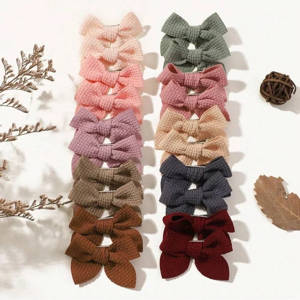 Set of hair flakes with caramel ribbon for newborns 10/20 pieces 2.5 '' Nice hand-made hair clips Children's hair accessories