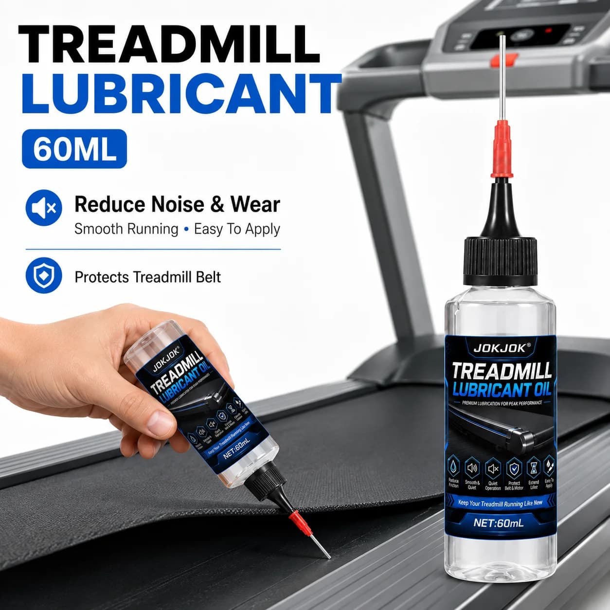 JOKJOK Treadmill Oil 60ML Silicone Belt Lubricant For Running Machine Low Noise Anti Drip Fitness Equipment Maintenance
