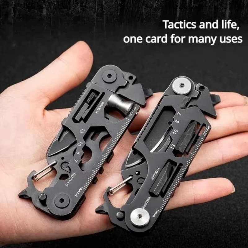 Strumento multifunzionale per esterni Combinazione di carte Pieghevole Molle Forbice Coltello militare Mini Riparazione biciclette Attrezzatura da campeggio EDC