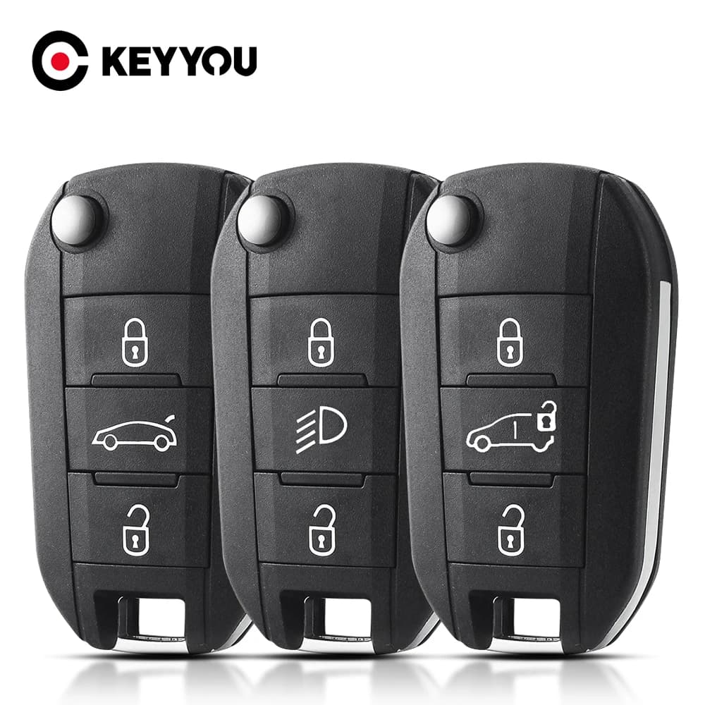 KEYYOU Custodia Chiave Auto Per Citroen C-Elysee Per Peugeot 208 301 308 508 2008 3008 5008 RCZ Expert Partner Rifter Viaggiatore Luce