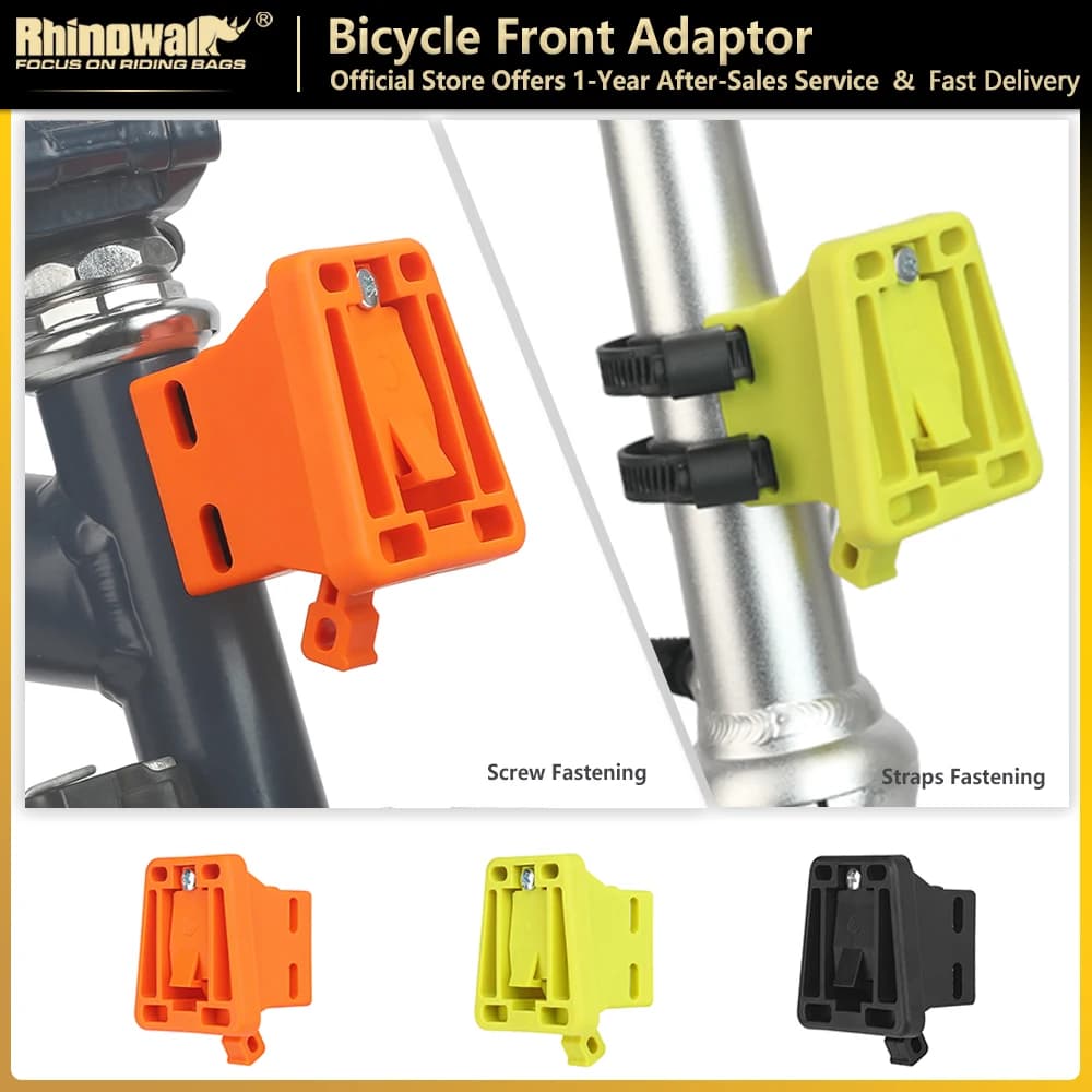 Adattatore per borsa portapacchi anteriore per bici Rhinowalk per bicicletta pieghevole Brompton ad alta resistenza con due accessori per cestino anteriore fisso durevole a 3 fori