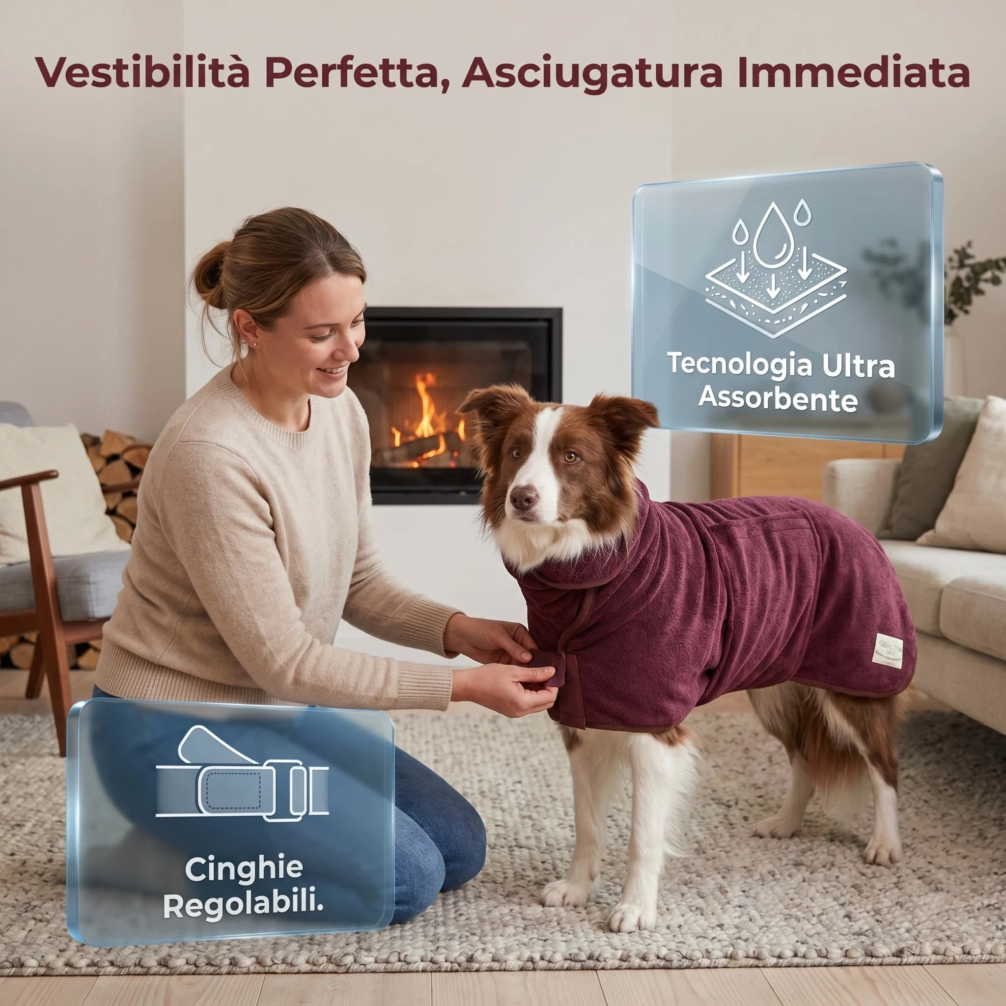 Accappatoio in microfibra ultra assorbente per cani, ad asciugatura rapida, con cinturino regolabile, morbido telo per il dopo bagno.
