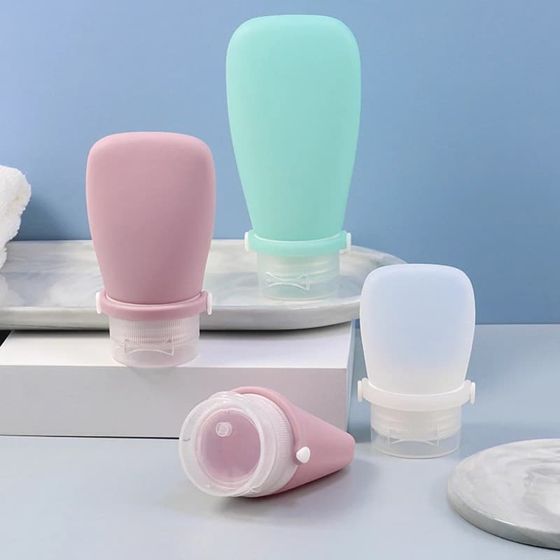 Flaconi da viaggio in silicone da 30/60/90 ml – a prova di perdite, comprimibili e ricaricabili per lozioni, sapone e liquidi