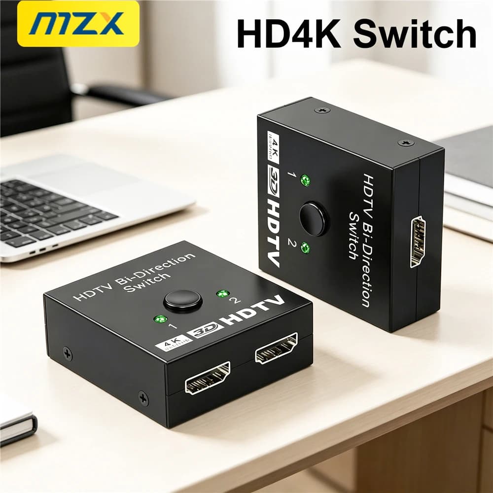 MZX Bi-Direction 1x2 2x1 HDTV Switch 4K HDMI-Compatible Switcher KVM Splitter Adapter Converter Monitor Laptop PC Accessories