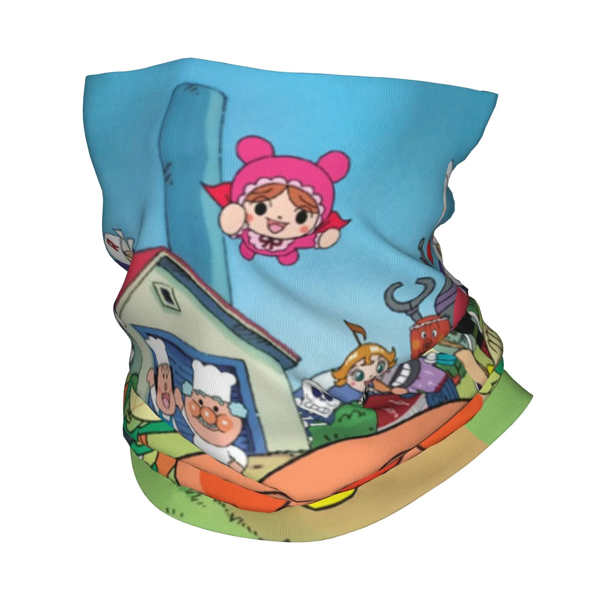 Personaggi dei cartoni animati rotondi (15) Bandana Cover Club Anpanman Maschera per il viso Ciclismo Equitazione Sciarpa invernale unisex