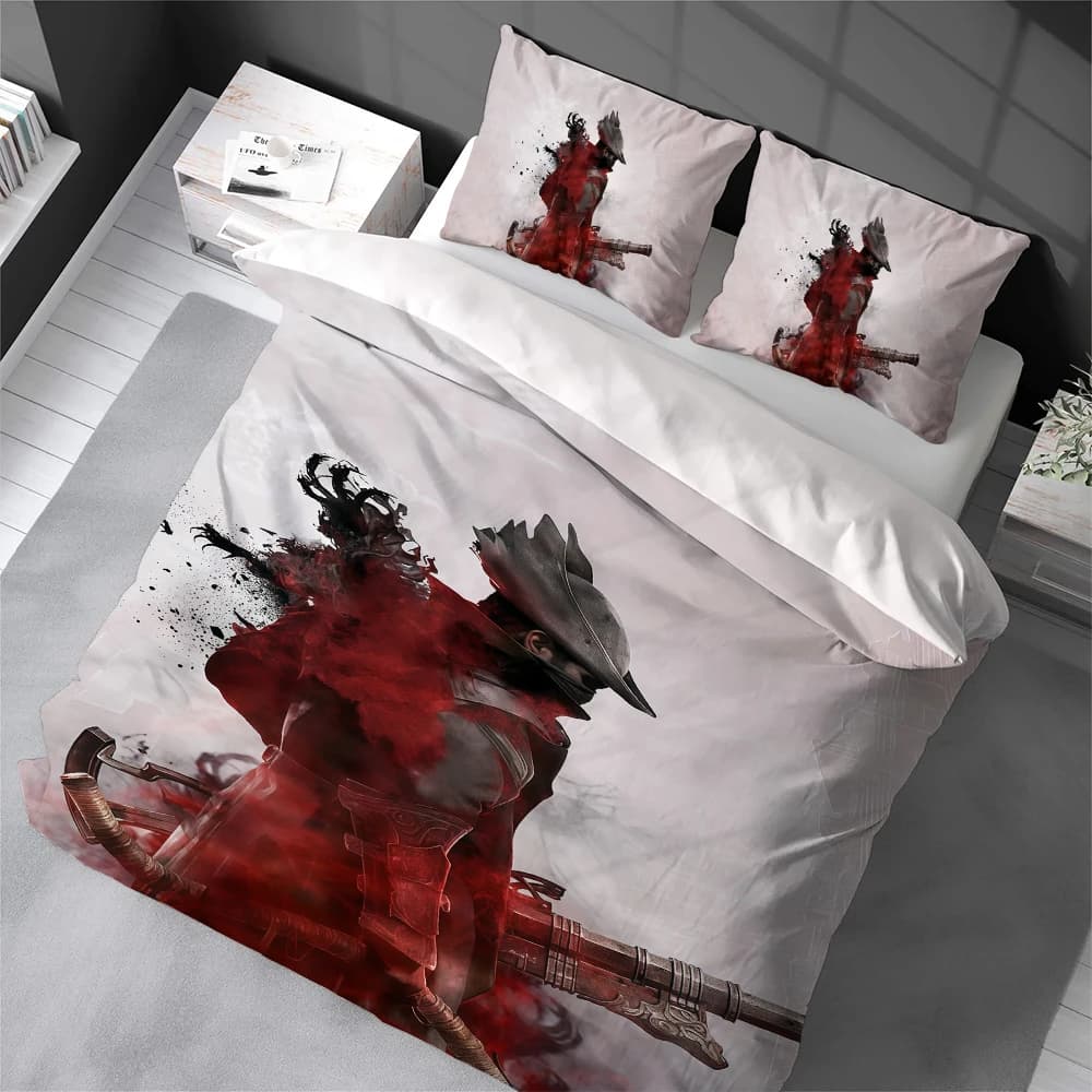 B-Bloodborne Game Duvet Cover Set Home Style Bedding Soft Laundry Cotton Bed 3 Piece Set Student Dormitory Gift