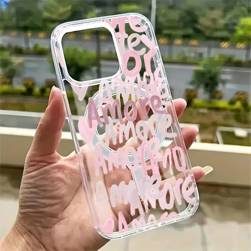 Love-Love for iPhone 17 16 12 13 11 14 15 Pro Max 7 8 Plus Magnetic Wireless Charging Cover