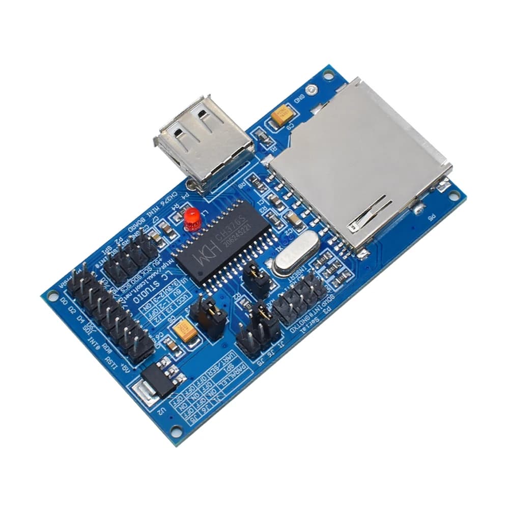 Official LIZAO CH376S USB Development Card with Evaluation Module, SD Card, Crystal Oscillator and Serial Door for Arduino CH376