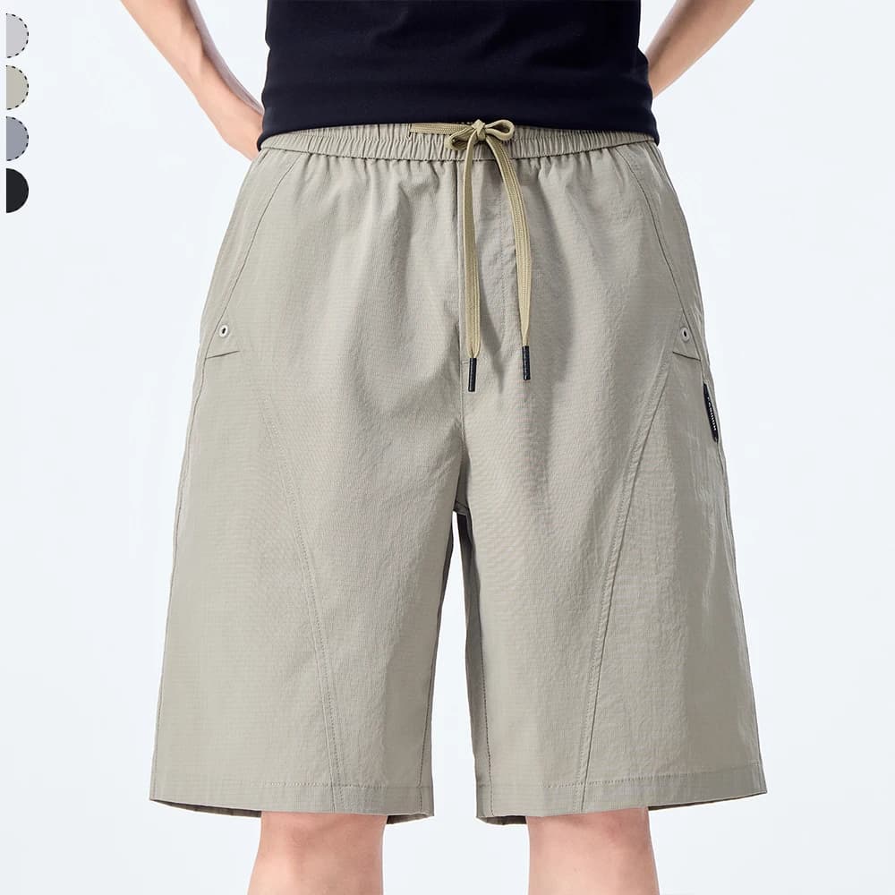 Ultra-thin Ice Silk Shorts Men's Summer Loose Cool Bermuda Beach Knee-length Pants Fashion Korean Youth Outdoor Sports Shorts