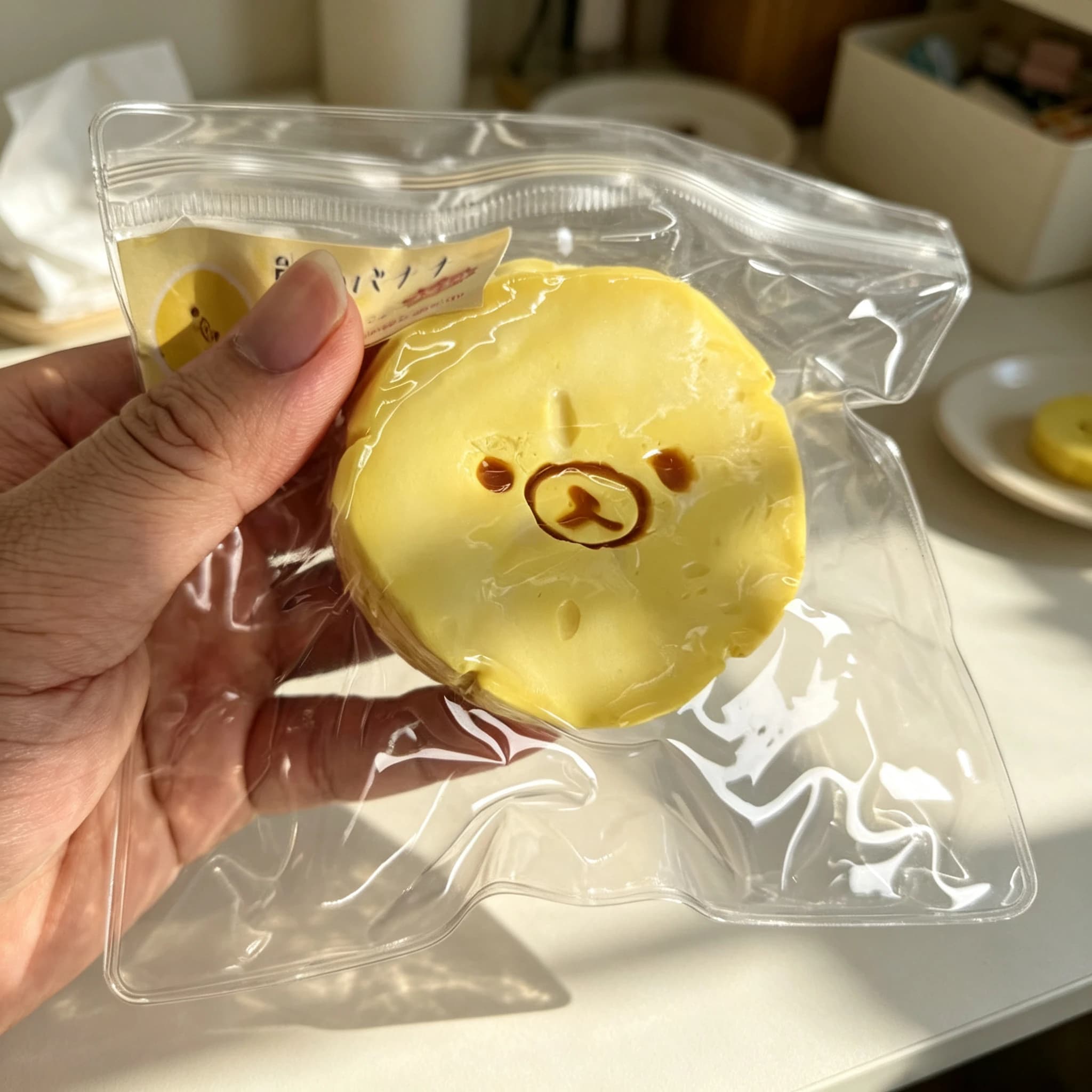 New Rilakkuma with Butter Texture Silicone Bear Banana Squeeze Slow Rebound Portable Stress Relief Toy Squishy Toys Squishies