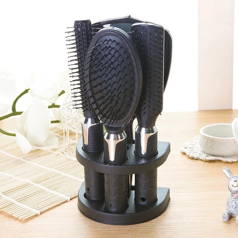 4 pcs hair styling set with mirror set Compact beauty accessories Styling tools Brush curls Smooth hair makeup tools