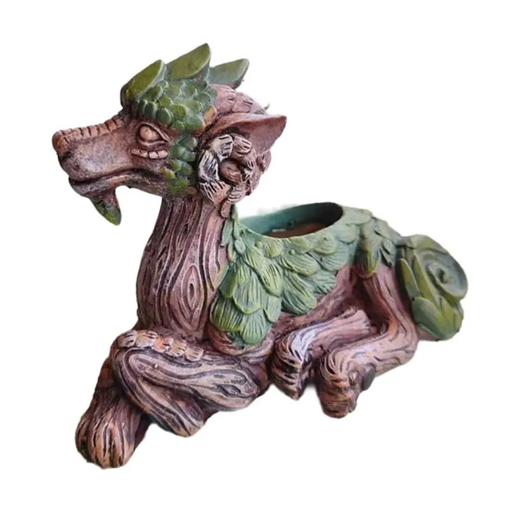 Dragon Tree Succulent Planter Resin Garden Statue Unique Succulent Pot Decorative Plant Pot Gift for Nature Lovers