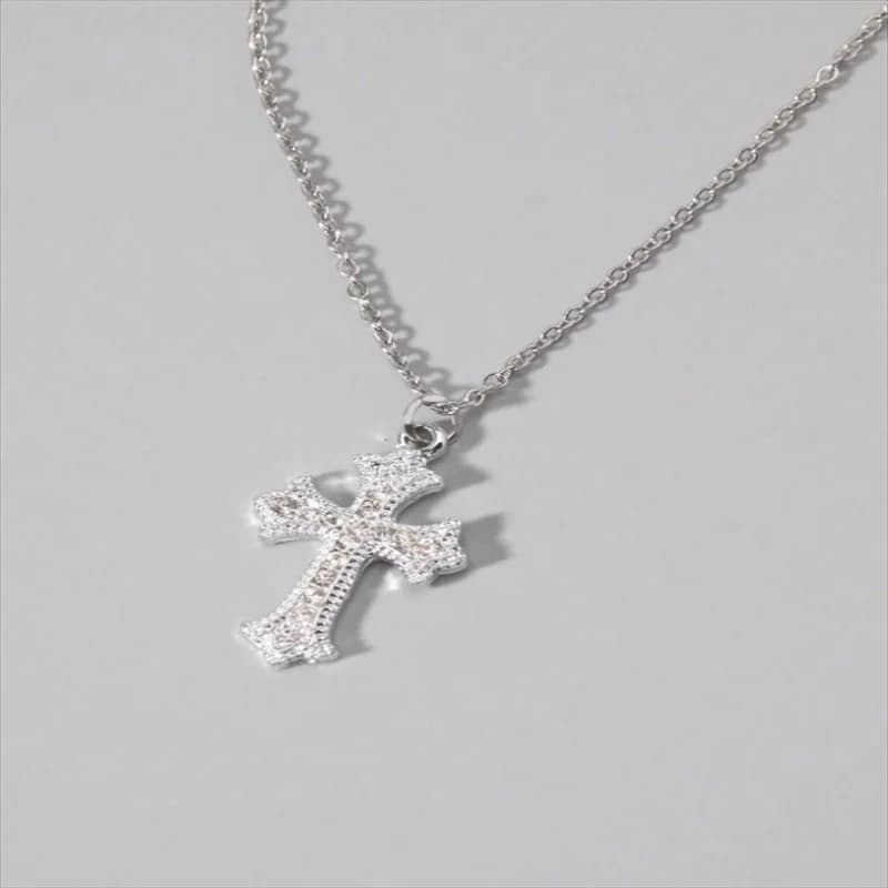 Collana con Ciondolo a Croce Gotica di Lusso con Strass, Gioielli alla Moda per Donne, Regalo per San Valentino