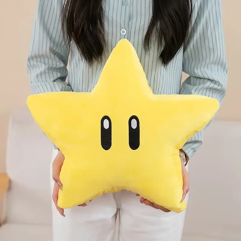 nuovo pentagramma da 30 cm peluche superstar Mario cartone animato Mega StarPower celebrità animale domestico per bambini giocattolo di riempimento morbido bambola carina