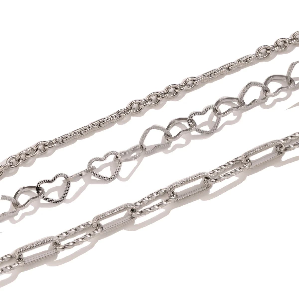 1m Stainless Steel Hollow Heart Shape Chain DIY Necklace Bracelet Roll Chain 18k Pvd Gold Plated Jewelry Making Accessories