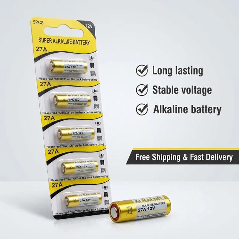 Batteria Alcalina ad Alte Prestazioni 12V 23A 27A L828 K27A per Campanello, Telecomando, Sistema di Allarme, Apriporta Garage