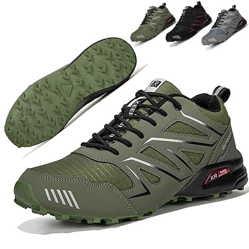 Scarponi da trekking antiscivolo e resistenti all'usura per alpinismo, campeggio e ciclismo – Scarpe da esterno leggere e altamente resistenti per uomo