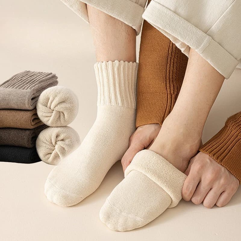 1/5 paia di calzini spessi in spugna calda peluche autunno e inverno calzini spessi per la casa invernale calze da pavimento per dormire