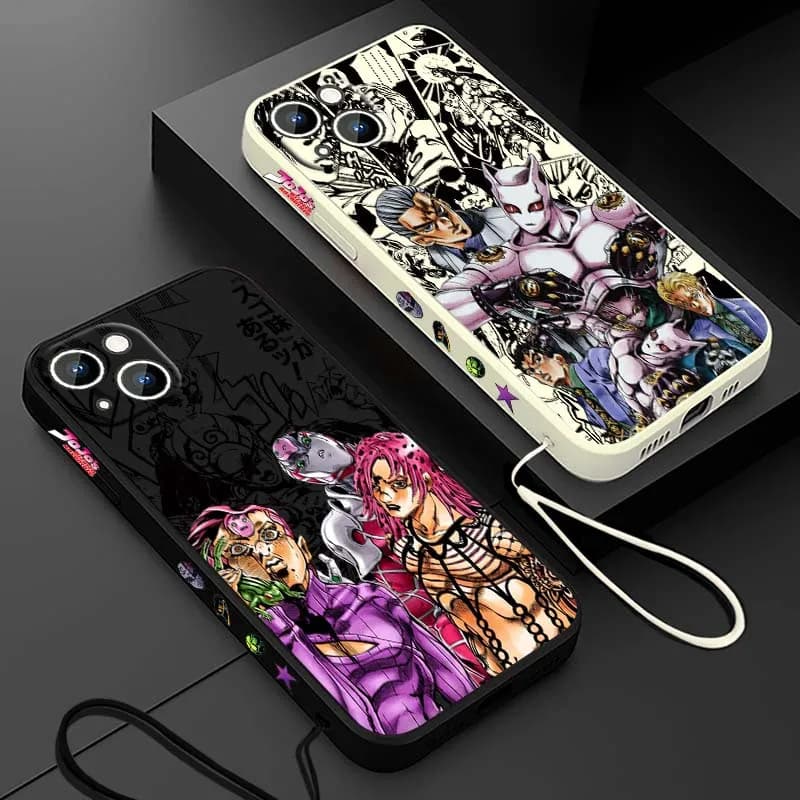 Anime JOJO Villain Diavolo Dio For Apple iPhone 17 16 15 14 13 12 11 Pro Max Plus mini Liquid Left Rope Phone Case Cover
