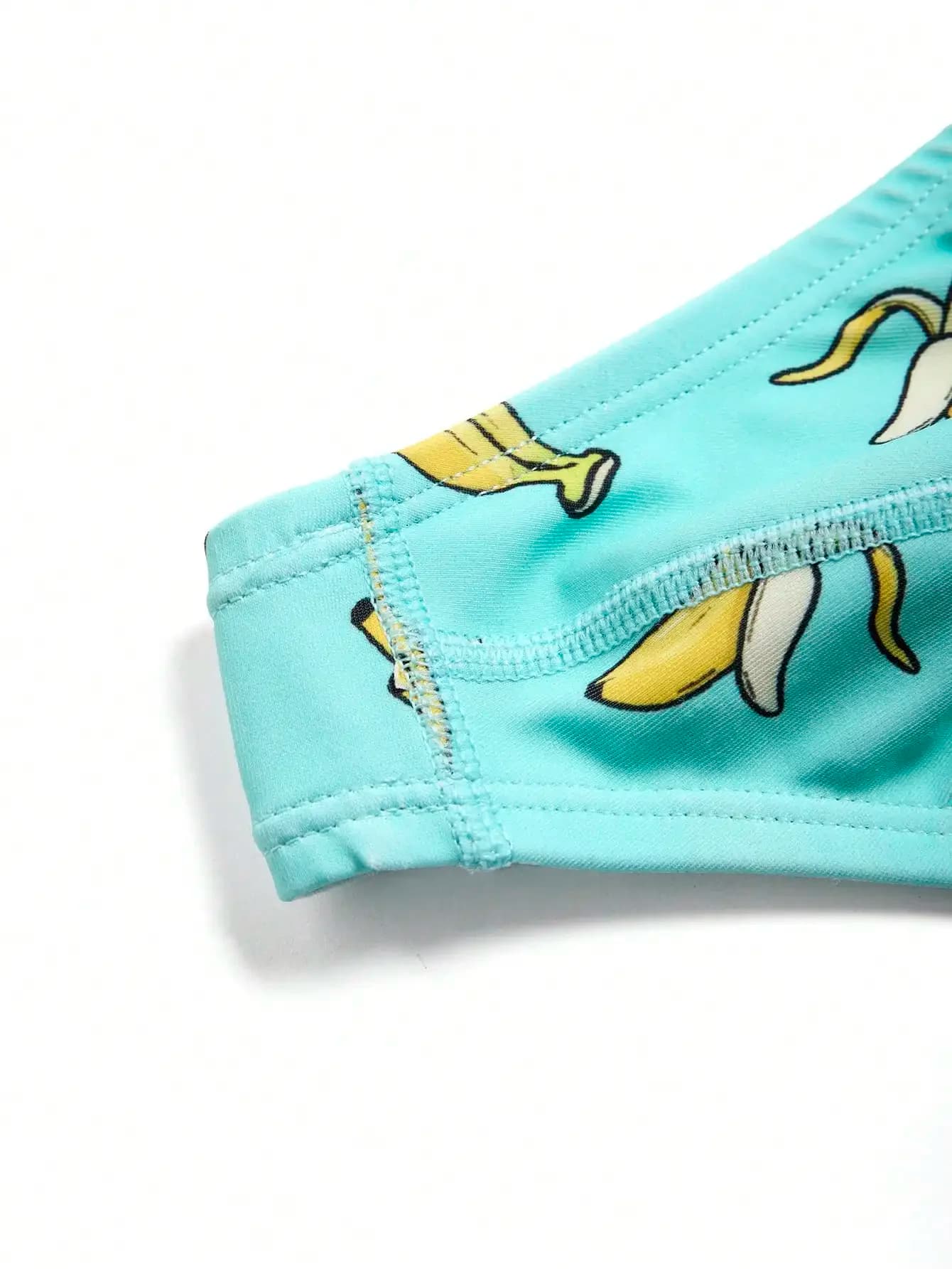 Slip da bagno a perizoma da uomo con motivo a banane per le vacanze al mare
