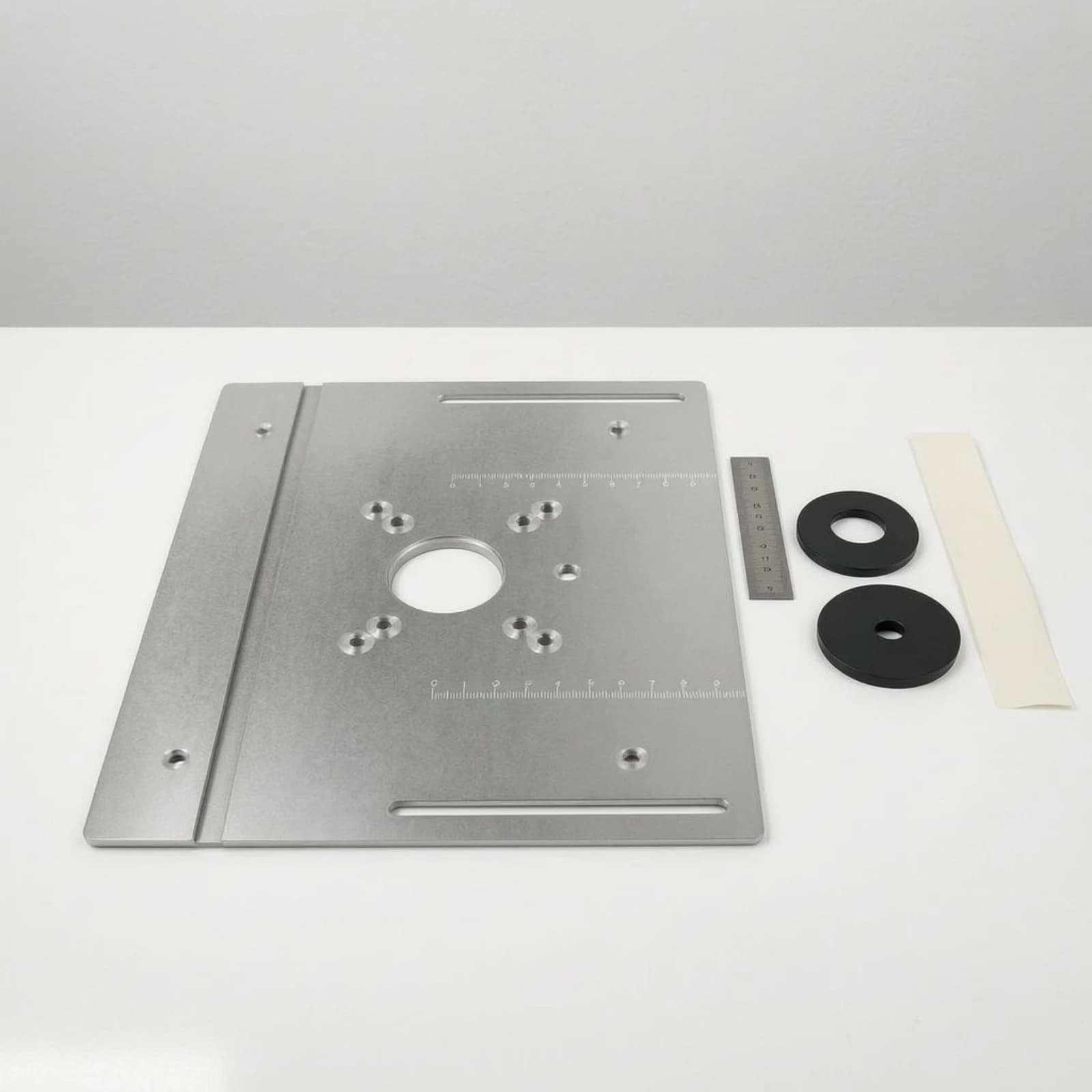 Router Plate with Insert Rings Engraved Measurement Markings Aluminum Router Insert Plate Power Tool Accessory