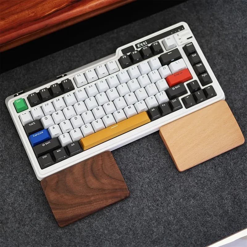 Tastiera in legno di noce poggiapolsi ergonomico per ufficio Gaming PC Desk mouse Handguard protezione per il polso protezione per il polso poggiapolsi per le mani